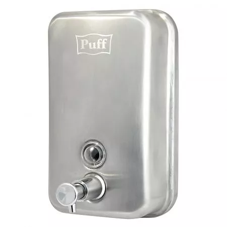 Дозатор для жидкого мыла из нерж. стали, матовый puff-8608m, хром матовый, 800 мл, 19х12х12 см