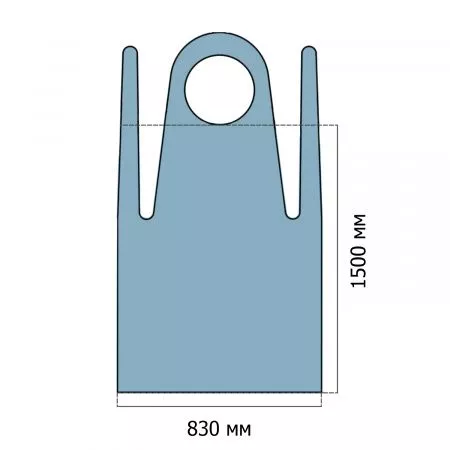 Фартук HACCPER Evatex 1500х830 мм, 100 мкм, 30 штук, синий