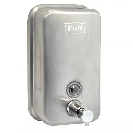 Дозатор для жидкого мыла из нерж. стали, матовый puff-8608m, хром матовый, 800 мл, 19х12х12 см