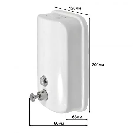 Дозатор для жидкого мыла из нержавеющей стали PUFF-8615W, белый, 1000 мл, порошковое окрашивание