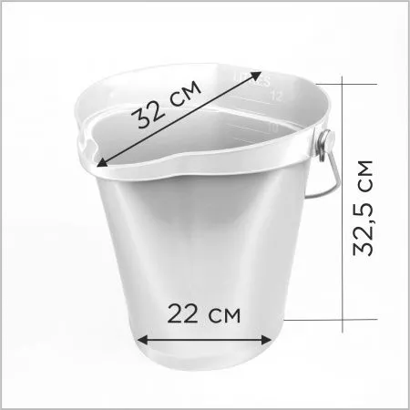 Ведро HACCPER Gastra гигиеничное с мерной шкалой, 12л