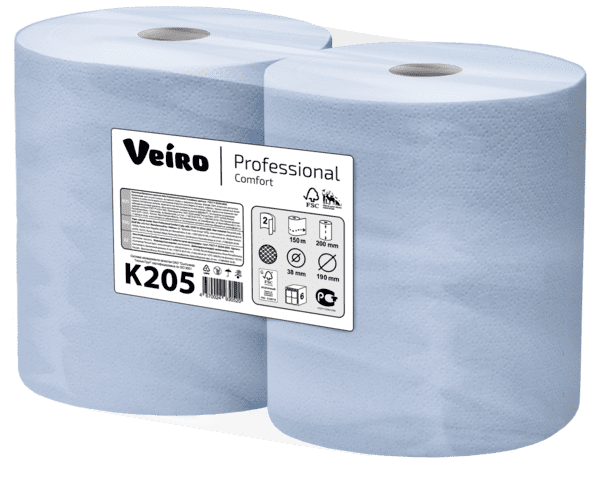 Полотенца бумажные ролевые Veiro Professional Comfort, 2 сл, 150 м, синие