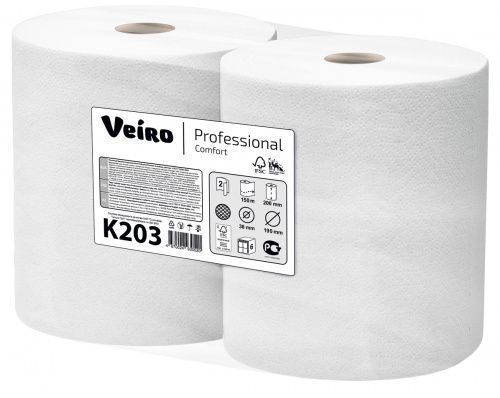 Полотенца бумажные в рулонах Veiro Professional Comfort, 2 сл, 150 м, белые