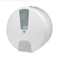 Диспенсер туалетной бумаги N1 БИЗНЕС, корпус белый, стекло матовое, низ серый