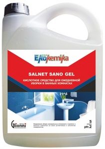 Ekokemika Salnet Sano Gel концентрированное кислотное средство для чистки раковин, унитазов, писсуаров, 5 л