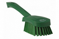 Ручная щетка для мытья с короткой ручкой, средний ворс 41902 зеленая