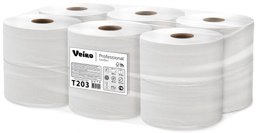 Туалетная бумага в средних рулонах Veiro Professional Comfort, 2 сл, 200 м, белая