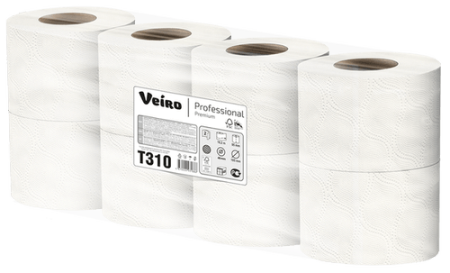 Veiro Professional Туалетная бумага Premium, 2 сл, 140 л, 16.2 м, белая