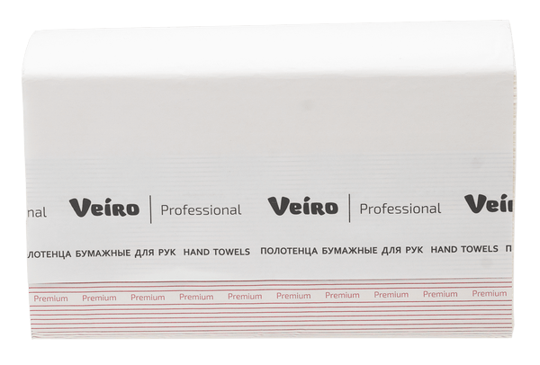 Полотенца для рук Z-сложение (растворимые в воде) Veiro Professional Premium, 2 сл, 200 л, белые