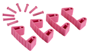 Резиновый зажим 4 шт. к настенным креплениям арт. 1017 и 1018, 120 мм, Vikan Дания 10191 розовый
