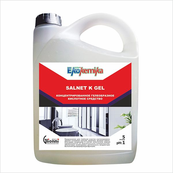 Ekokemika Salnet K Gel средство для чистки поверхностей на объектах строительства и после ремонта, 5 л