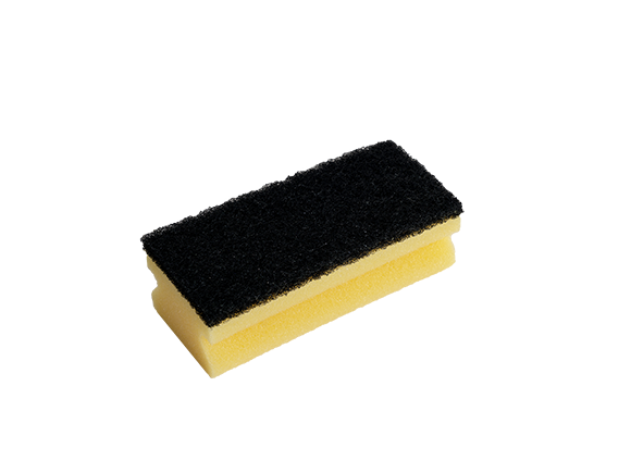 Губка Виледа жёлтая с чёрным абразивом 7х15 см