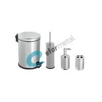 Efor Metal Набор для ванной комнаты (ведро 5 л, диспенсер для мыла, подставка для щеток, ёршик с подставкой) хром