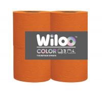 Туалетная бумага 3сл 4рул/упак Wiloo оранжевая