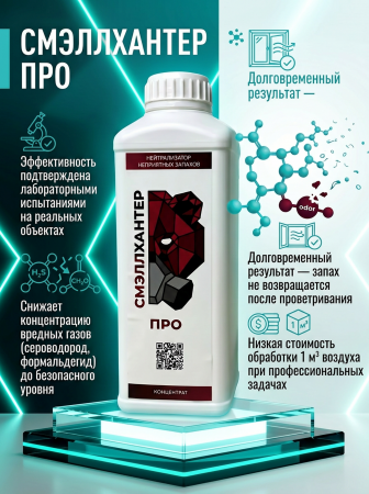 СМЭЛЛХАНТЕР ПРО, концентрированный нейтрализатор запахов на молекулярном уровне