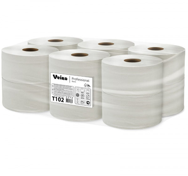 Туалетная бумага 1сл 200м Veiro Professional Basic цвет натуральный (T102) (12 шт.)
