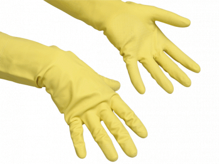 Резиновые перчатки многоцелевые S, жёлтые