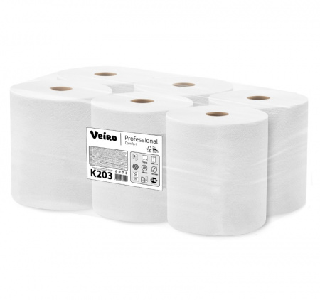 Полотенце бумажное 2сл 150м Veiro Professional Comfort белое (K203) (6 шт.)