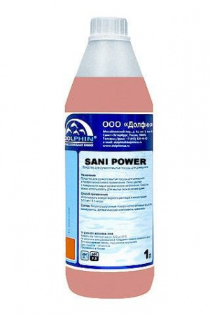 Сильнокислотное средство Sani Power 1 л для удаления въевшихся остатков цемента, ржавчины и известкового налета
