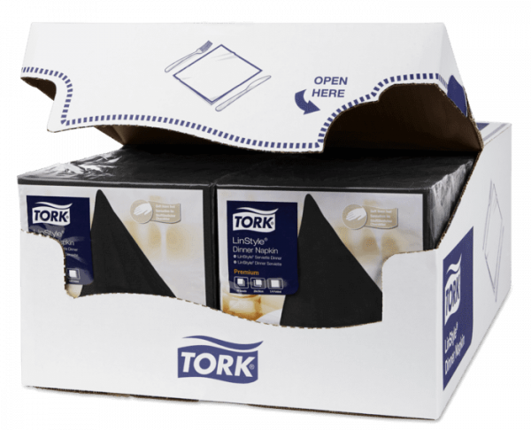 Салфетки Tork LinStyle, Premium, 39х39 см, 1 сл, 50 листов, черные