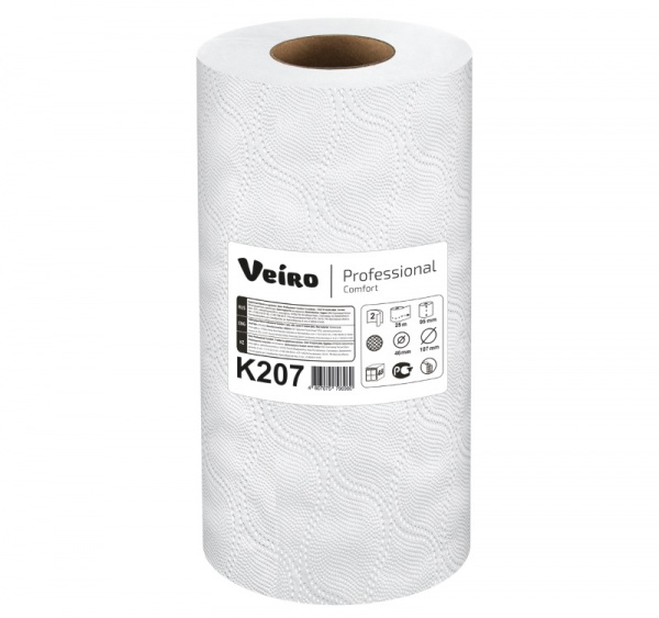 Полотенце бумажное 2сл Veiro Professional Comfort белое (К207) (4 шт.)