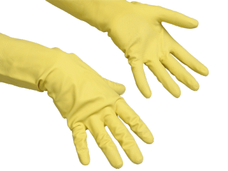 Резиновые перчатки Контракт натуральные со специальным внешним покрытием жёлтые