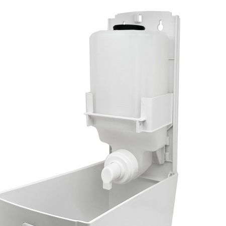 Дозатор для жидкого мыла X12 нажимной 1,2 л СТАНДАРТ, корпус белый, кнопка прозрачная