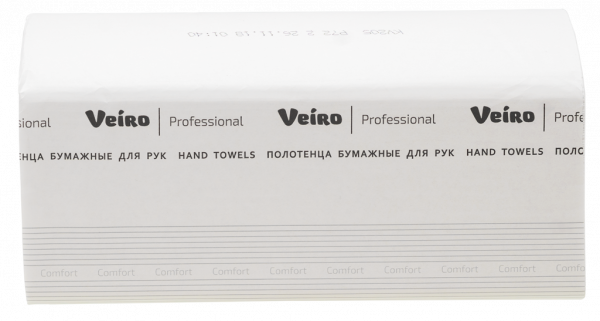Полотенца для рук V-сложение Veiro Professional Comfort, 3 сл, 180 л, белые
