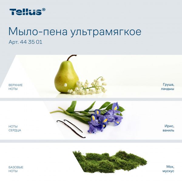 Tellus ультрамягкое мыло-пена гигиеническое, категория качества Премиум, 1 л