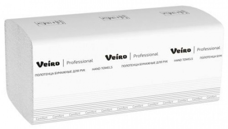 Полотенца для рук V-сложение Veiro Professional Comfort, 2 сл, 200 л, белые