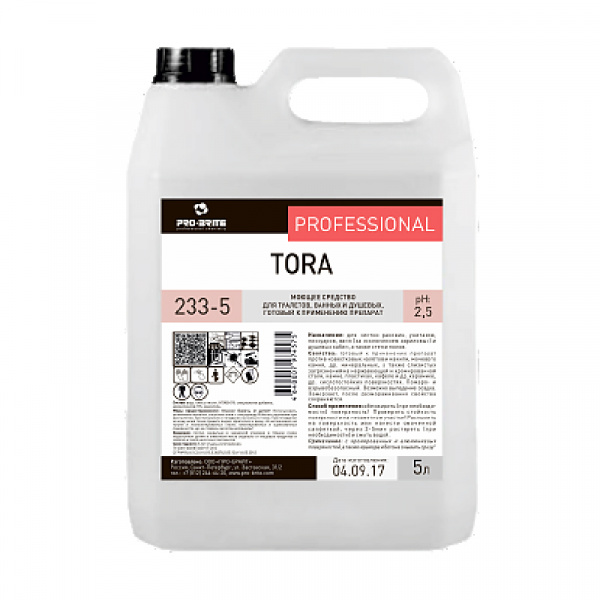 Tora моющее средство от известковых отложений и ржавчины для туалетов, ванных и душевых