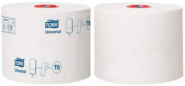 Tork туалетная бумага Mid-size в миди-рулонах 1 сл белая