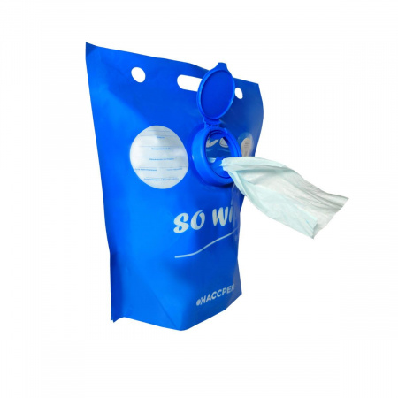 Протирочный материал HACCPER SoWipe для интенсивной очистки, синий, в пакете-диспенсере 150л (990346)