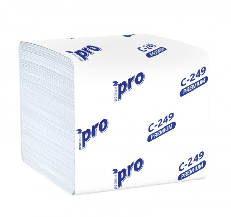 Туалетная бумага 2сл Vслож листовая 250л/упак PROtissue Premium белая (С249) (40 шт.)