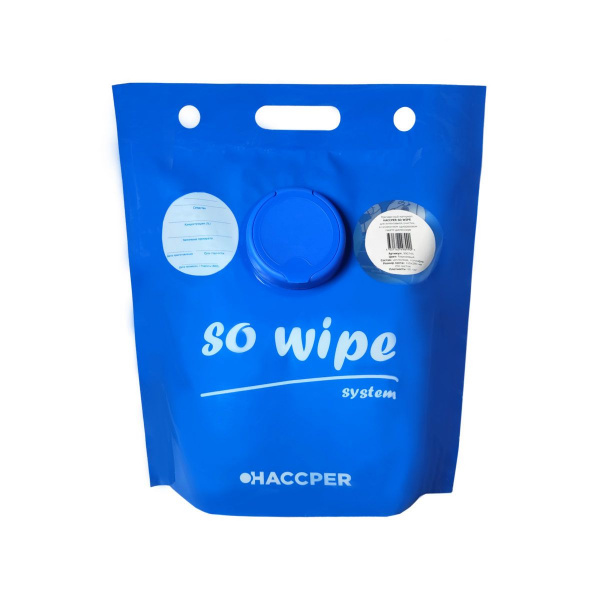 Протирочный материал HACCPER SoWipe для интенсивной очистки, синий, в пакете-диспенсере 150л