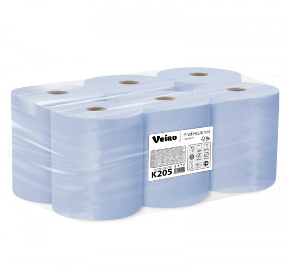 Полотенце бумажное 2сл Veiro Professional Comfort синее (K205) (2 шт.)