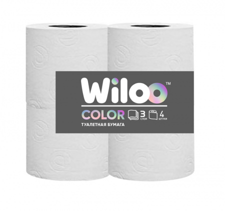 Туалетная бумага 3сл 4рул/упак Wiloo белая