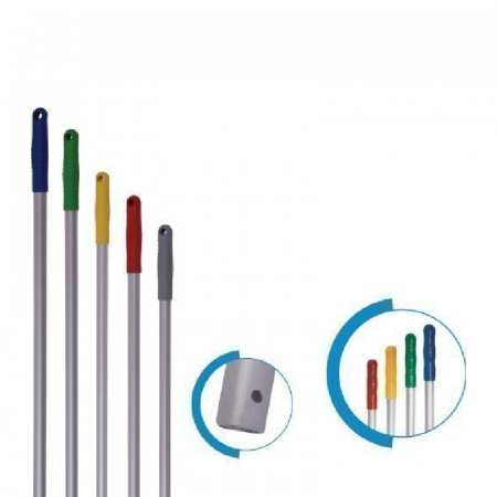 Ручка-палка алюминиевая проф.140 см с отверстием (РОССИЯ) синий колпак 13.121