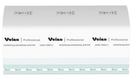 Полотенца для рук V-сложение Veiro Professional Basic, 1 сл, 250 шт, натурального цвета
