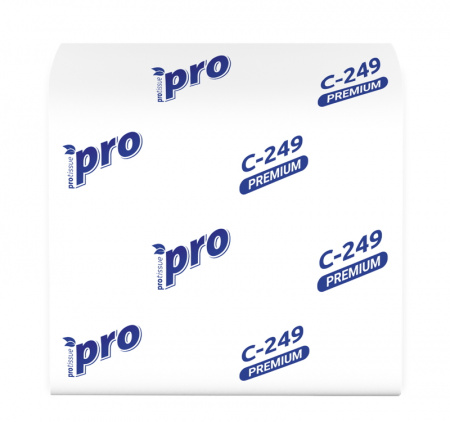 Туалетная бумага 2сл Vслож листовая 250л/упак PROtissue Premium белая (С249) (40 шт.)
