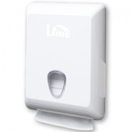 Lime диспенсер для листовой туалетной бумаги Z укладки белый 14х20х9 см