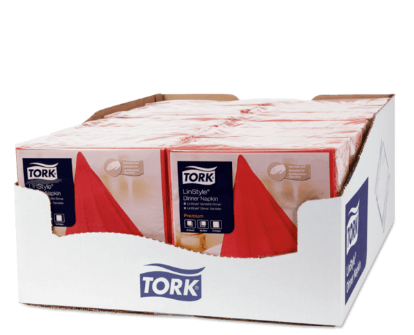Салфетки Tork LinStyle, Premium, 39х39 см, 1 сл, 50 листов, красные