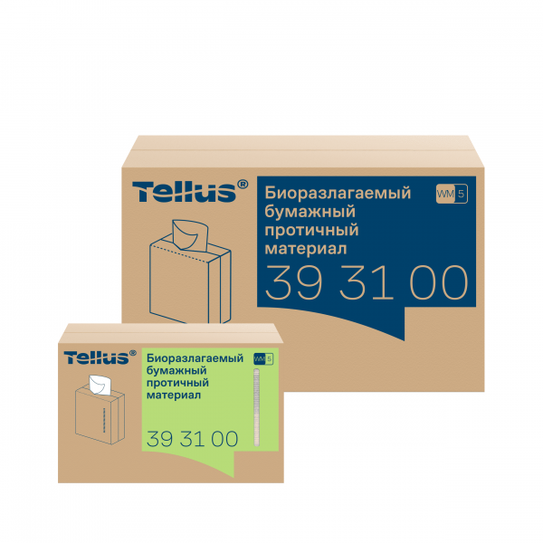 Биоразлагаемый бумажный протирочный материал Tellus белый
