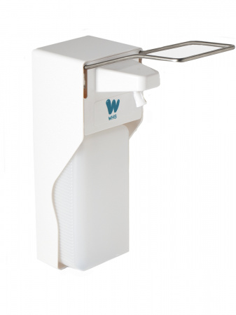 WHS Дозатор для жидкого мыла/дезсредств X-2268 локтевой, 1000мл, белый (пластик ABS)