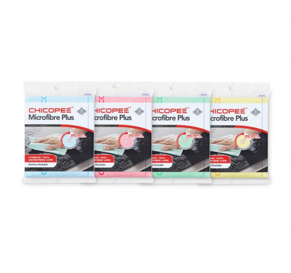 Салфетка микрофибра 34x40 см 5 шт/упак MICROFIBRE PLUS CLOTH Chicopee зеленая