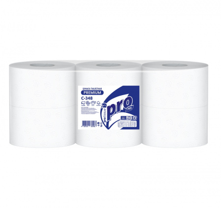 Туалетная бумага 2сл 300м PROtissue белая (C348) (6 шт.)