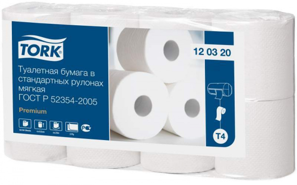 Tork туалетная бумага в стандартных рулончиках мягкая (120320)