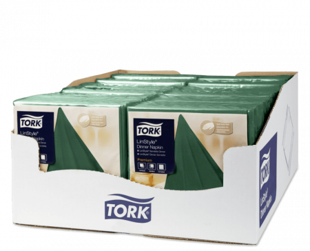 Салфетки Tork LinStyle, Premium, 39х39 см, 1 сл, 50 листов, темно-зеленые