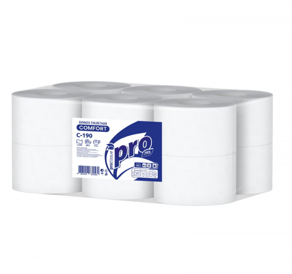 Туалетная бумага 1сл 200м PROtissue Comfort белая (C190) (12 шт.)