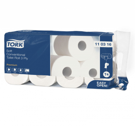 Туалетная бумага 3сл  8рул/упак Tork белая (110316)